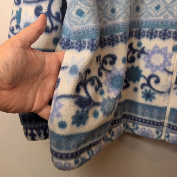 Alfred Dunner Women's L Patterned Fleece Full Zip Sweater - Picture 5 of 14